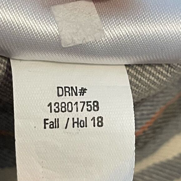 Eddie Bauer Heavyweight Flannel Button Down Shirt Gray Tan Red Tartan Plaid - Picture 7 of 8